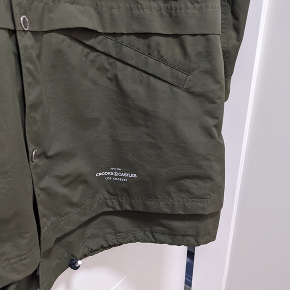 CROOKS & CASTLES Olive Green trench coat / rain coat - Picture 2 of 16
